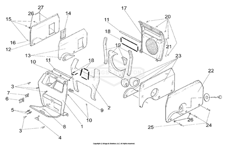 Part Location Diagram of 102183GS Briggs and Stratton Fastener stud plastic knob
